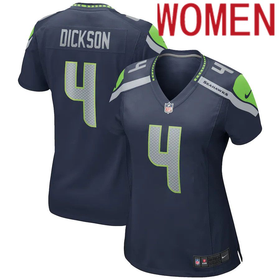 Women Seattle Seahawks #4 Michael Dickson Nike Navy Game NFL Jersey->women nfl jersey->Women Jersey